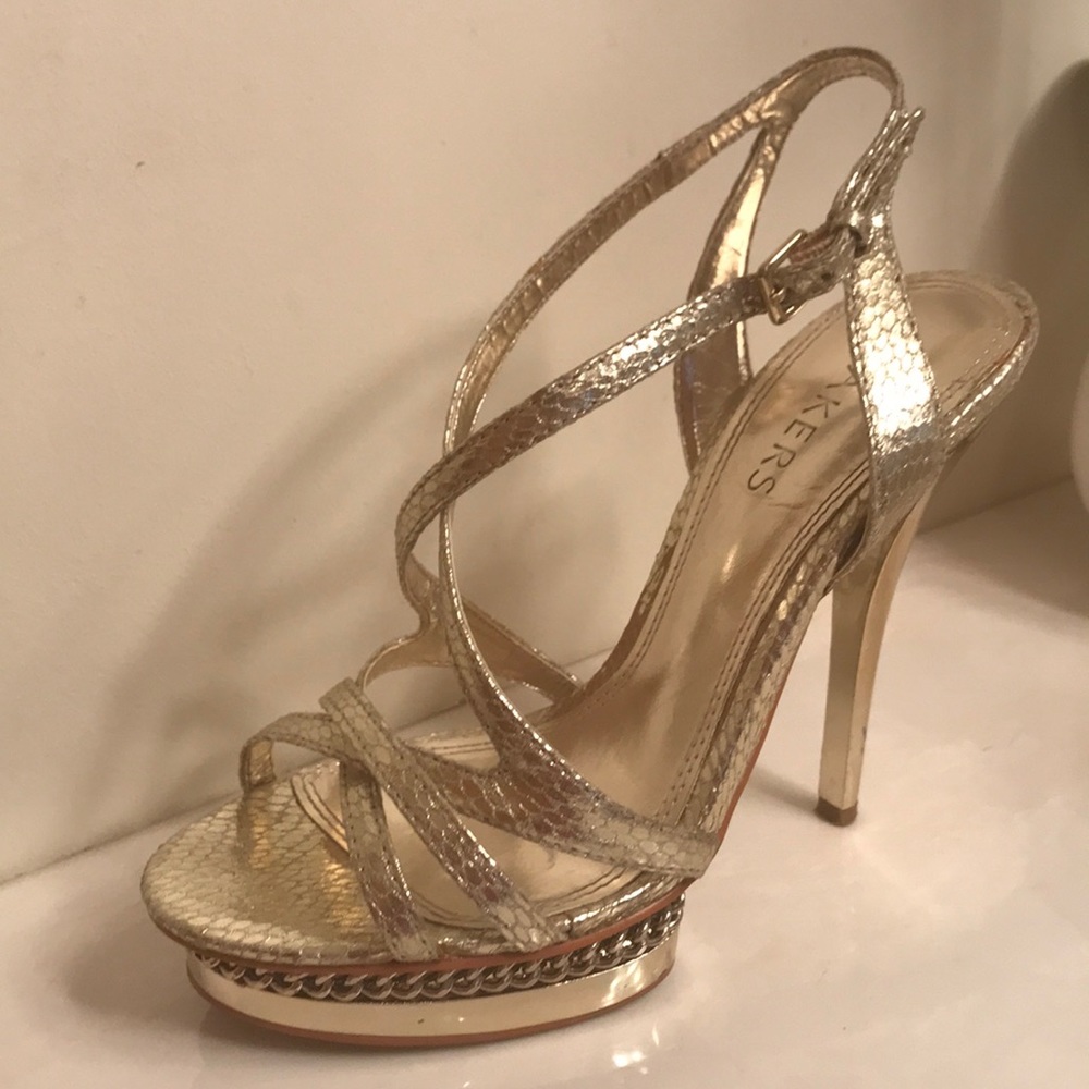 Gold Bakers strappy heels